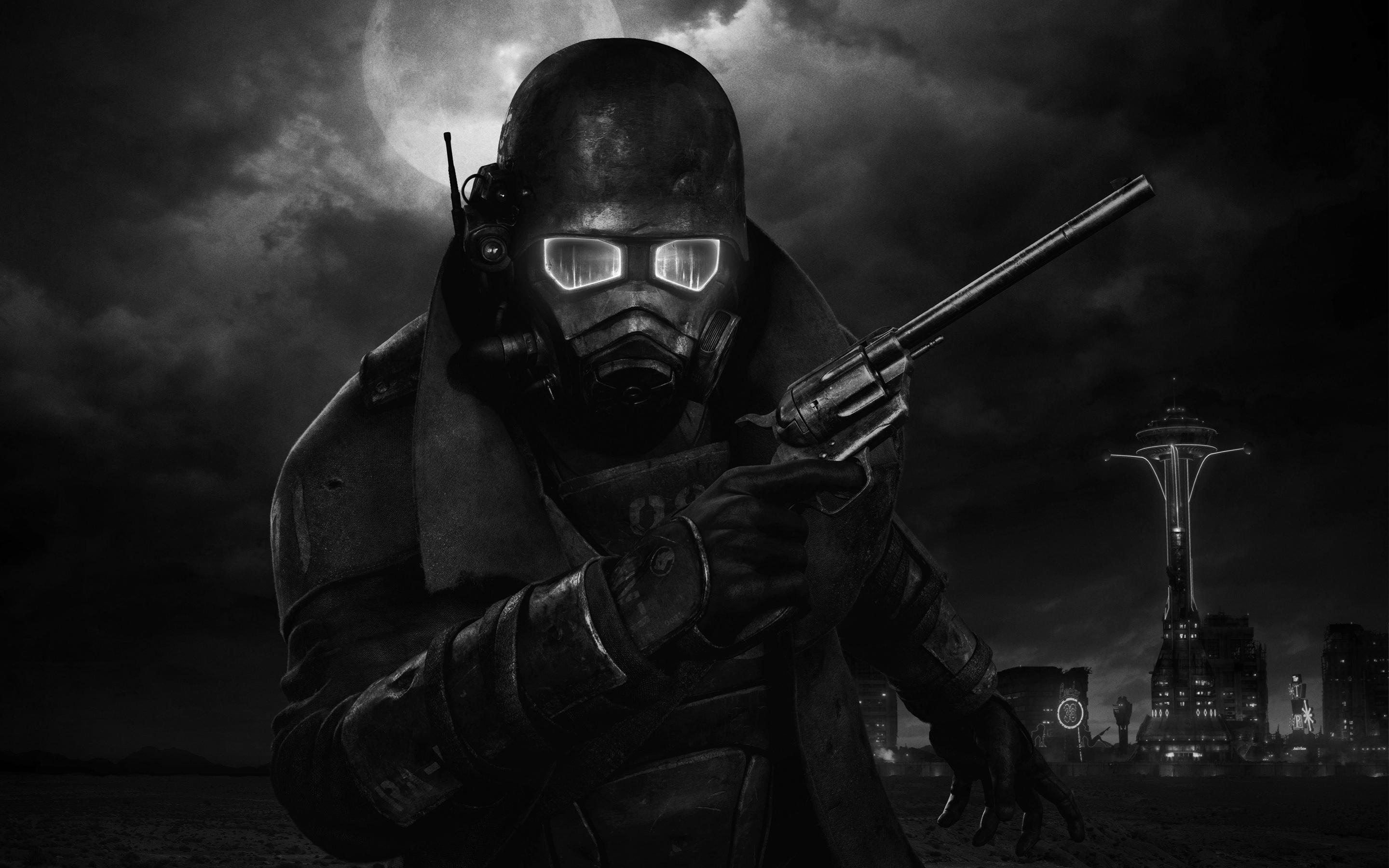 Fallout New Vegas Logo Black and Whit HD Wallpaper, Background Image