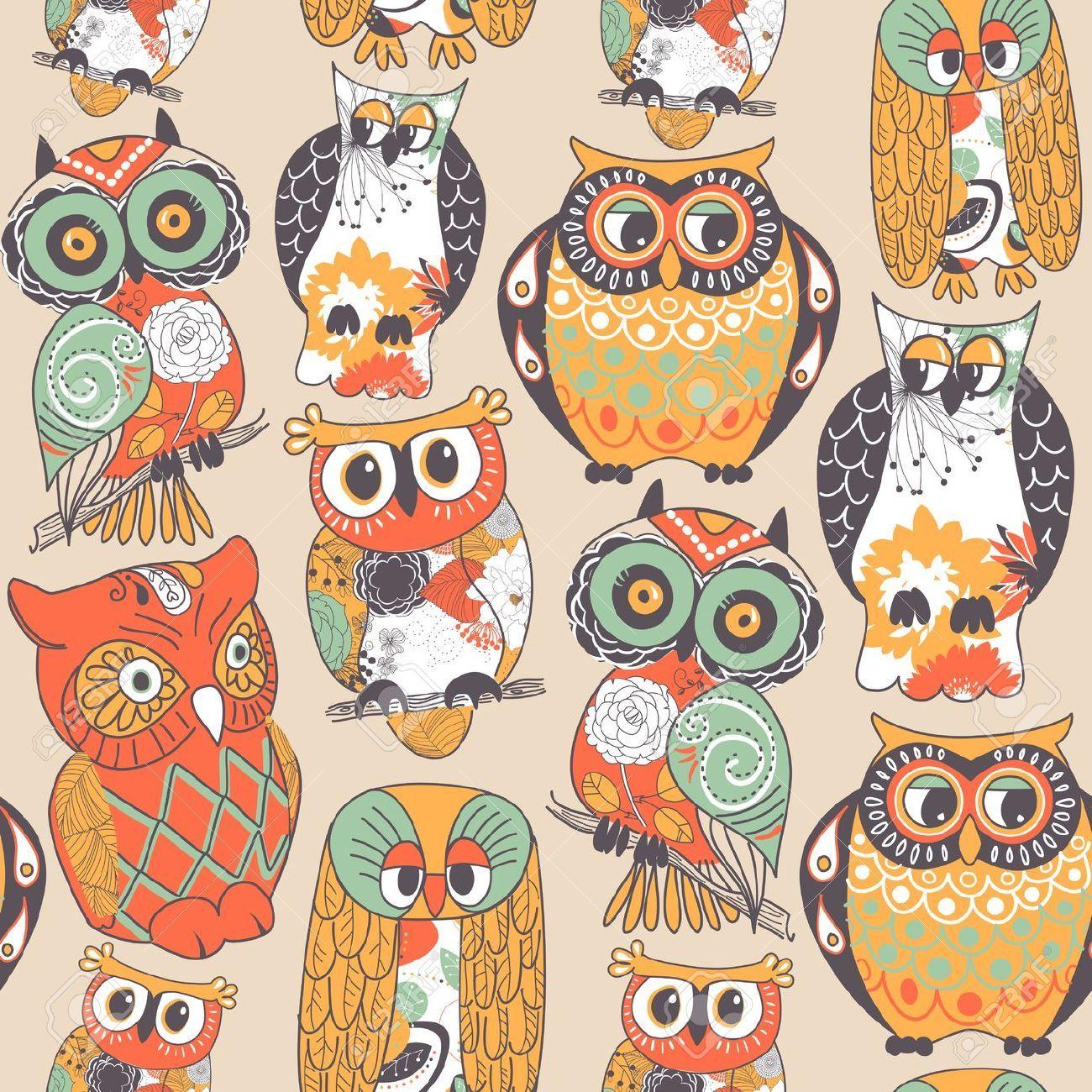 Colorful Cartoon Owl Wallpaper Desktop