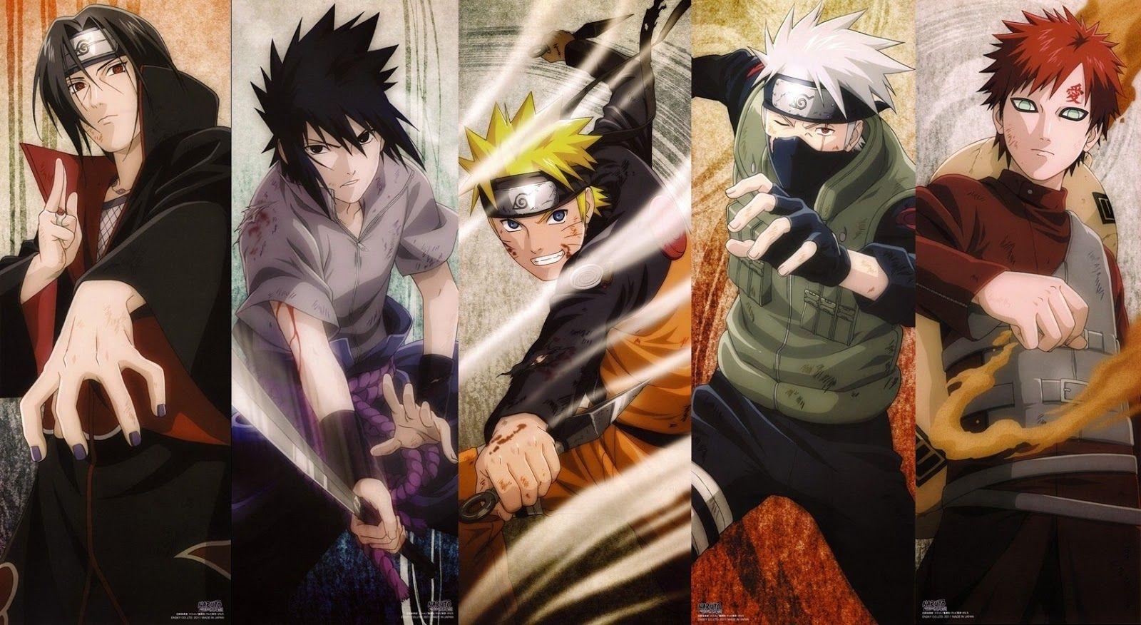 Itachi, Sasuke, Naruto, Kakashi, Gaara. Naruto Shippuden. Photo