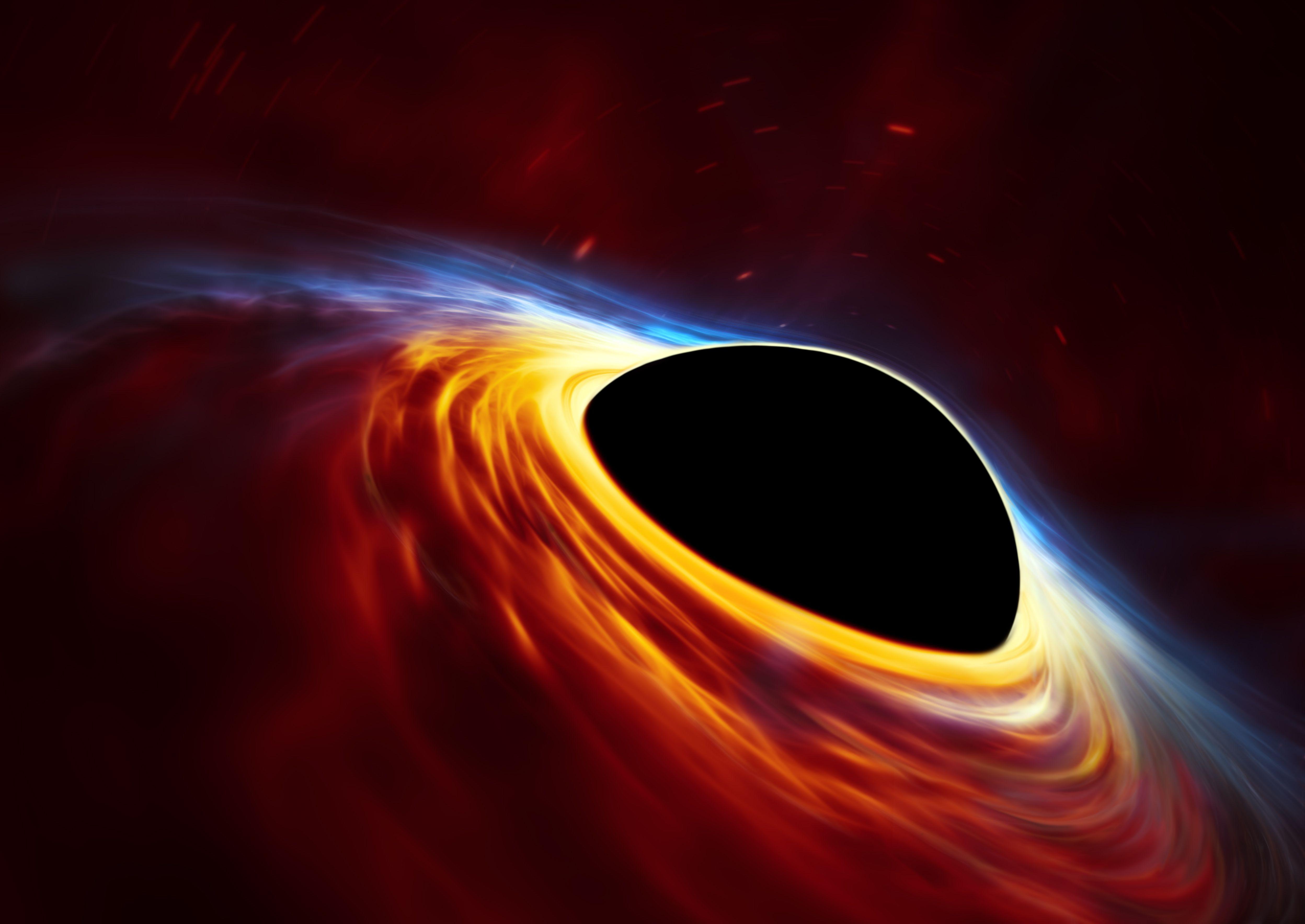 Wallpaper Supermassive black hole, Accretion disk, Burst of light