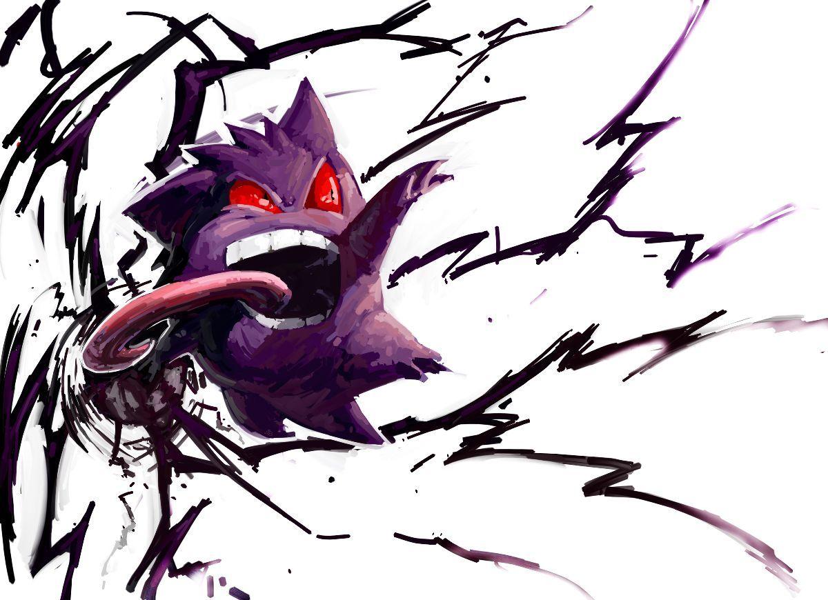 Pokemon Abstract Gengar Phone Tablet Wallpaper