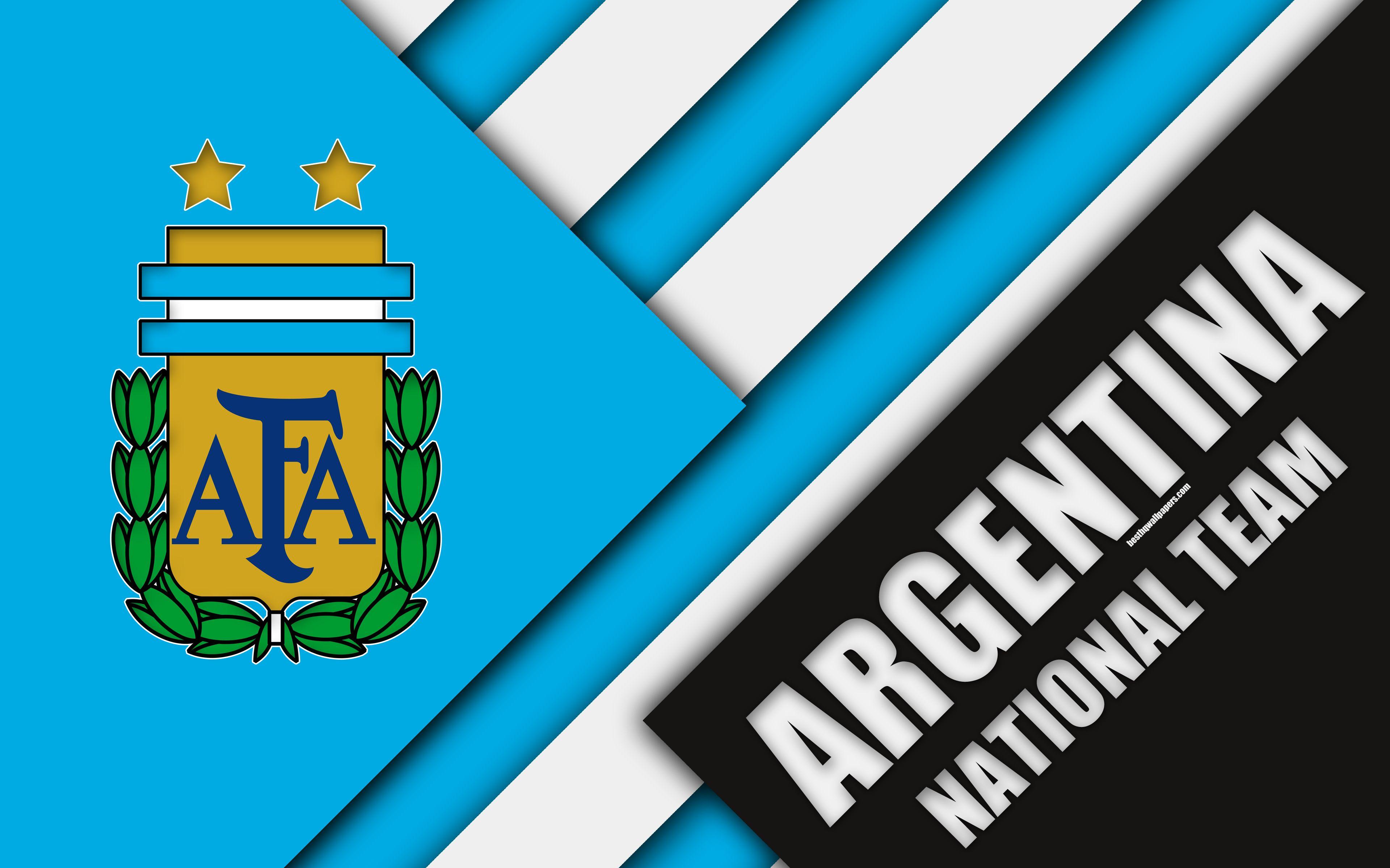 Download wallpaper Argentina national football team, 4k, emblem