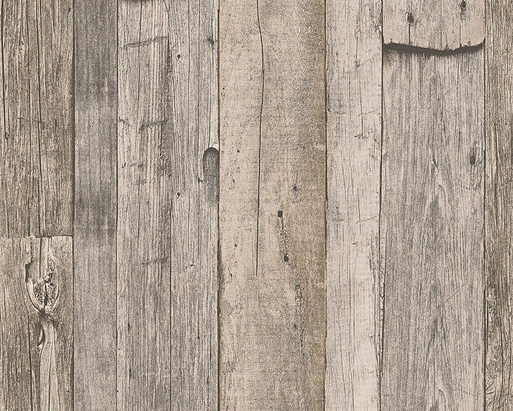 Wallpaper Wooden Style Used Brown Grey AS Creation 95931 2