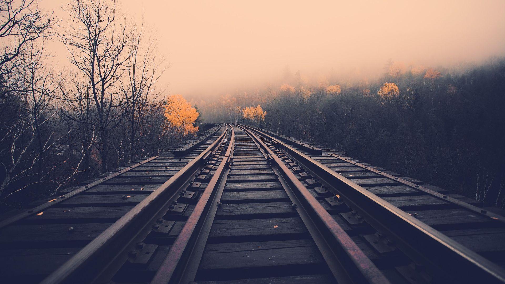 Railroad Tracks in the Autumn HD Wallpaper FullHDWpp HD