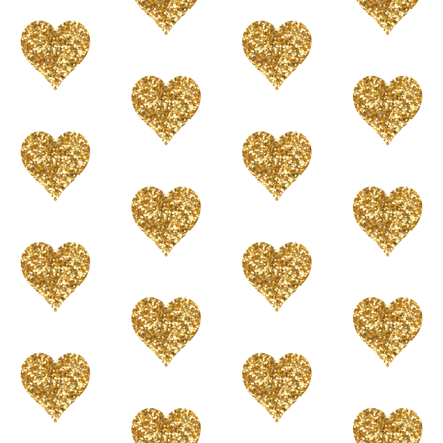 Gold Glitter Hearts Baby Fabric wallpaper