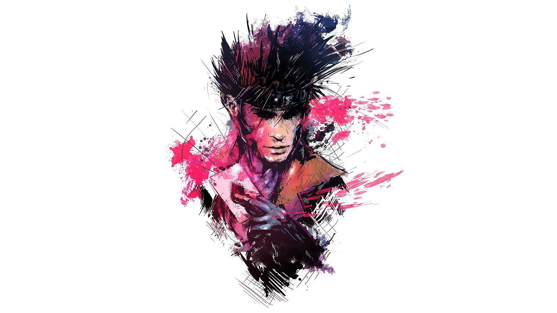 Fan Art Gambit Marvel Comics White Background X Men