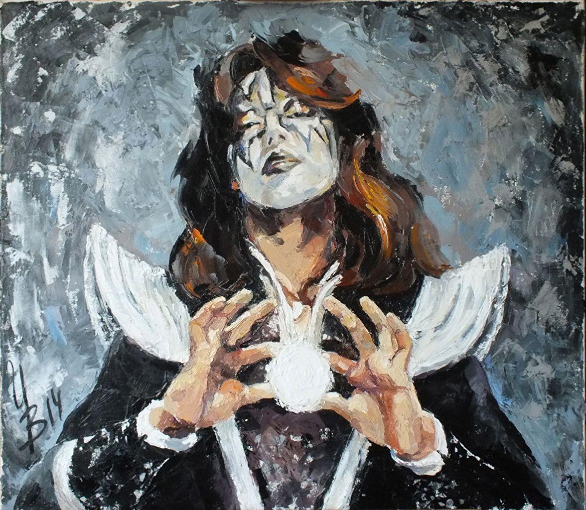 Picture Kiss Men Ace Frehley Music Hands Painting Art