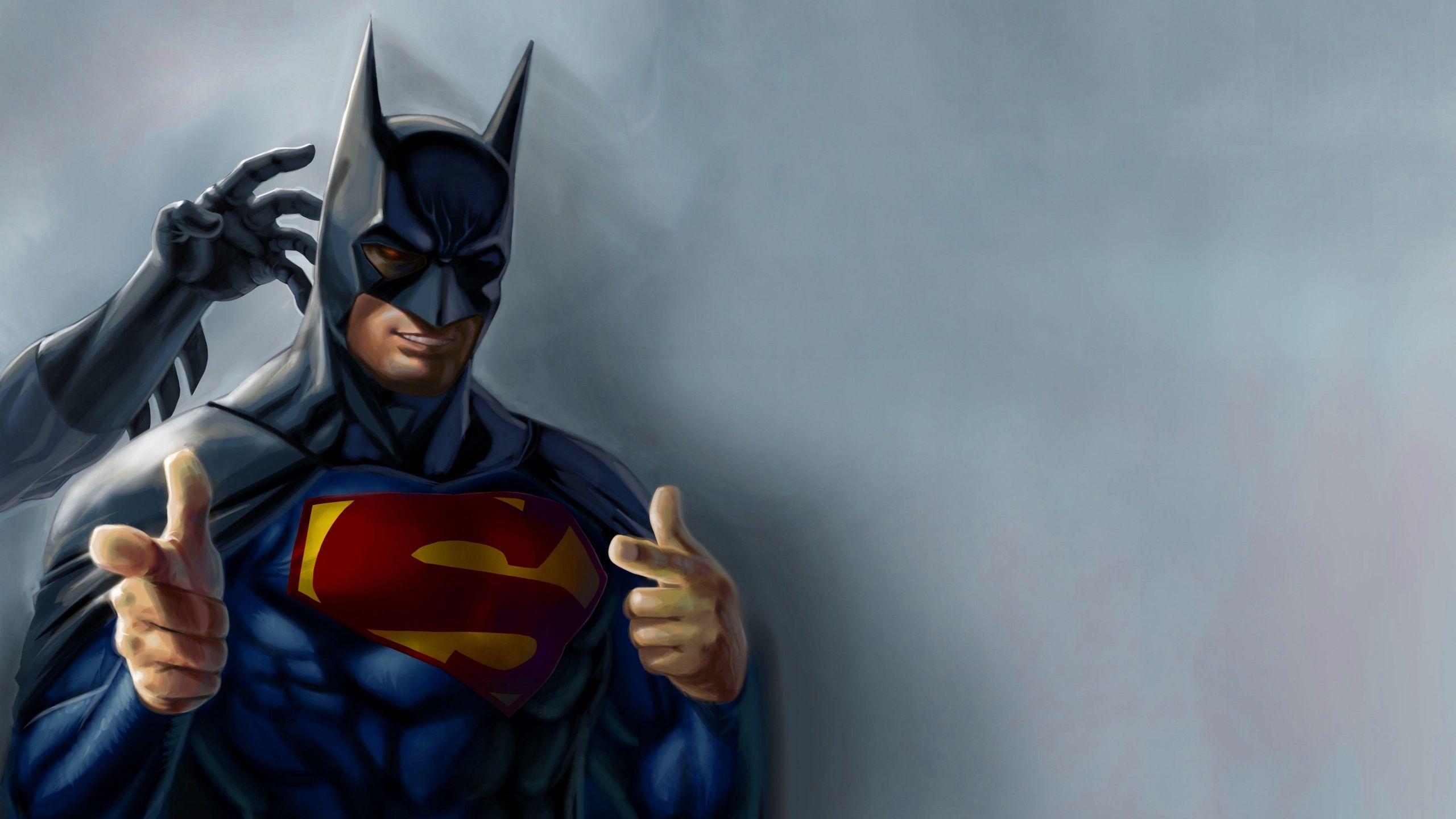 Funny Superman Wearing Batman Mask Wallpaper. Comics