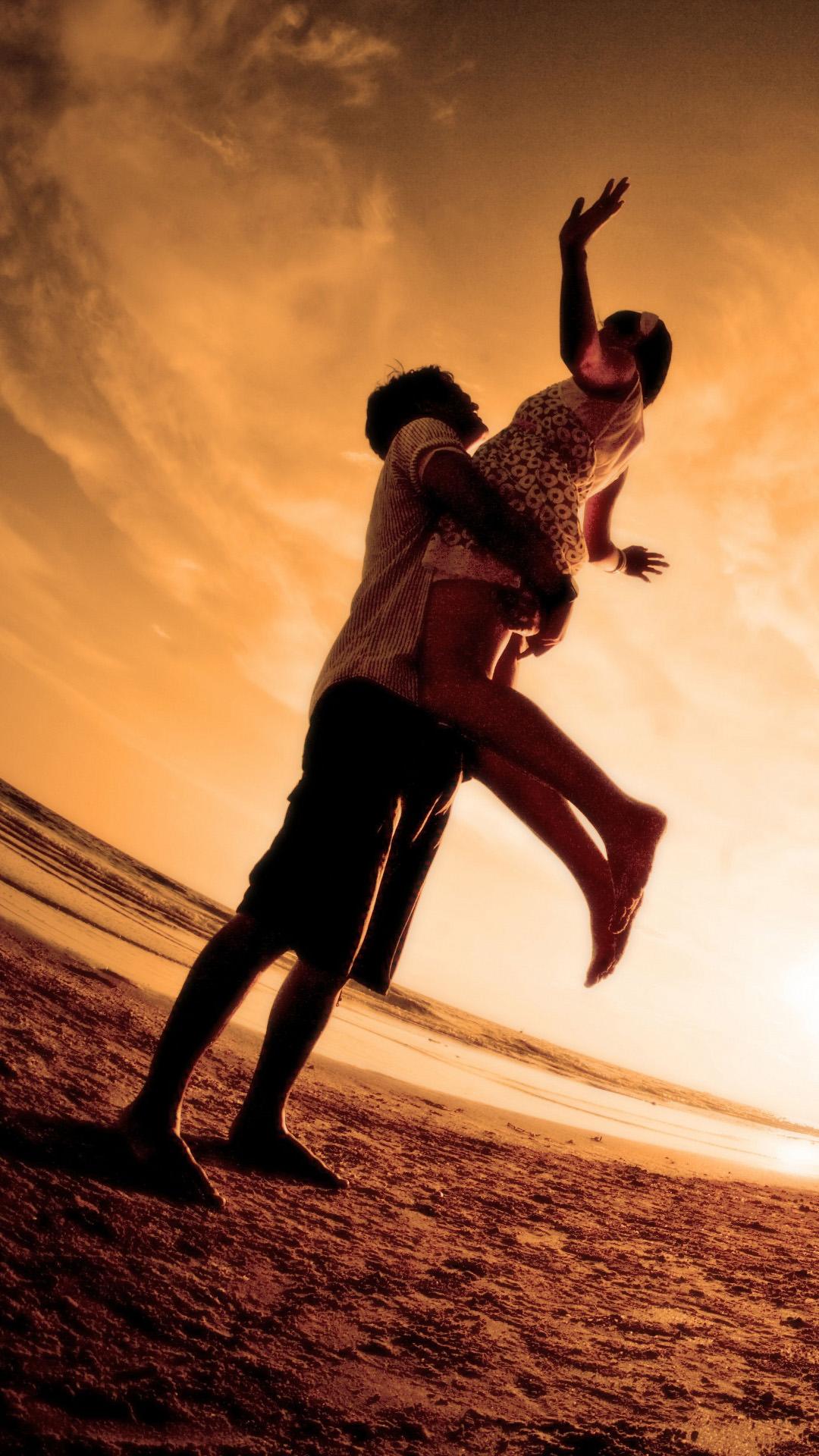 Happy Movement On Beach