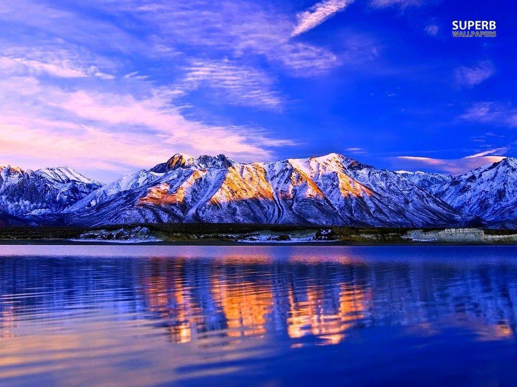 Mountains Breathtaking Landscape Winter Lake Sky Colors Mountains