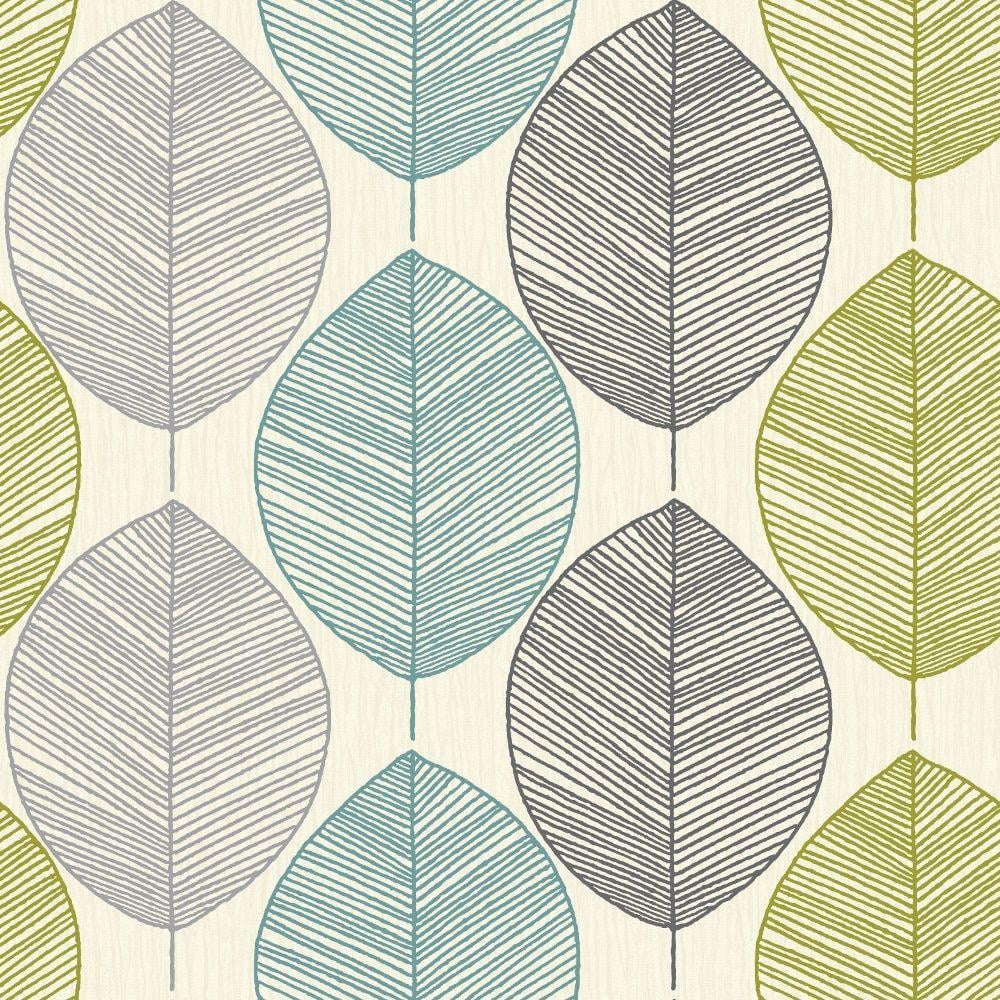 Arthouse Opera Retro Leaf Pattern Leaves Motif Designer Wallpaper
