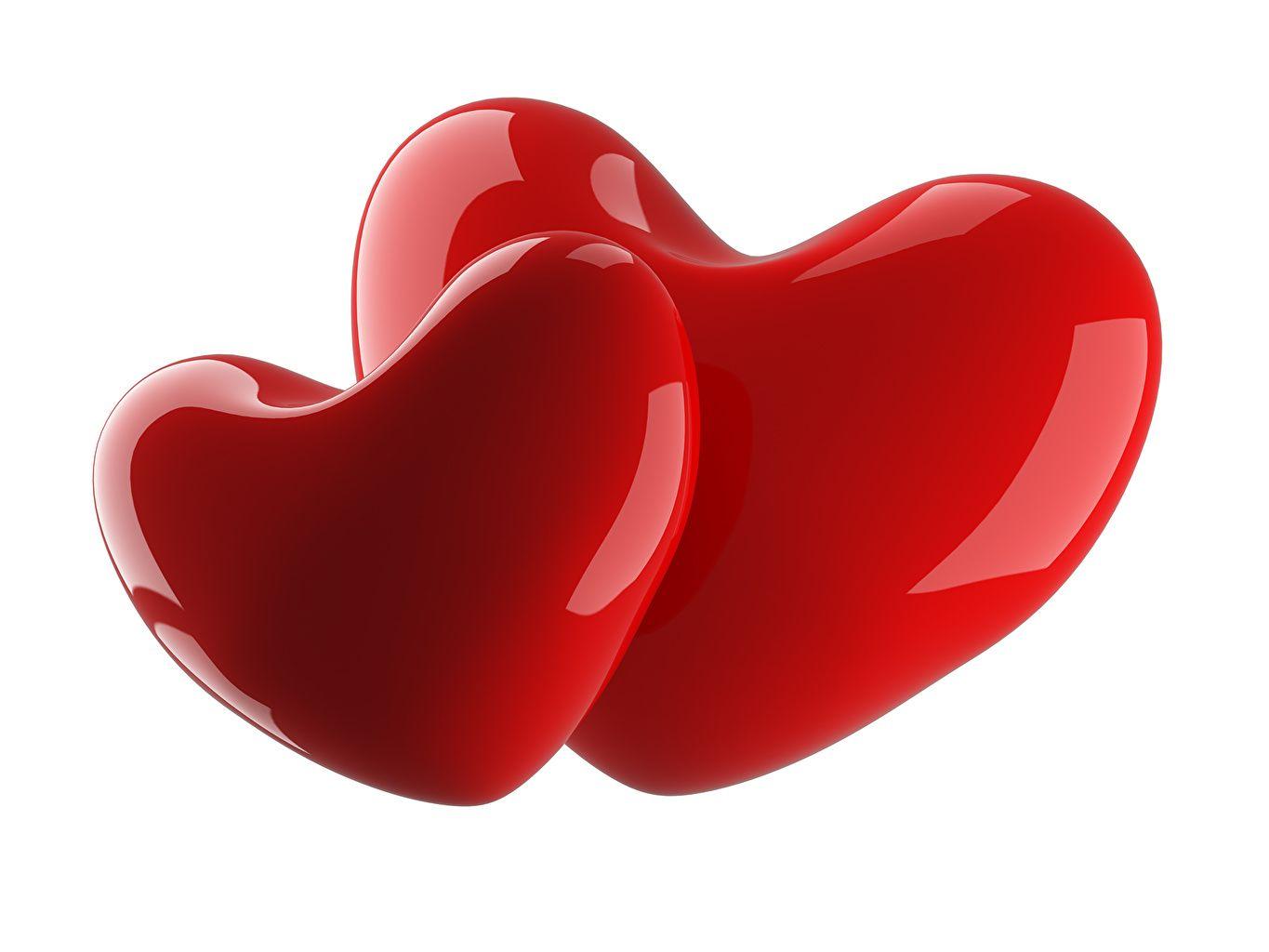 image Heart Red Two White background