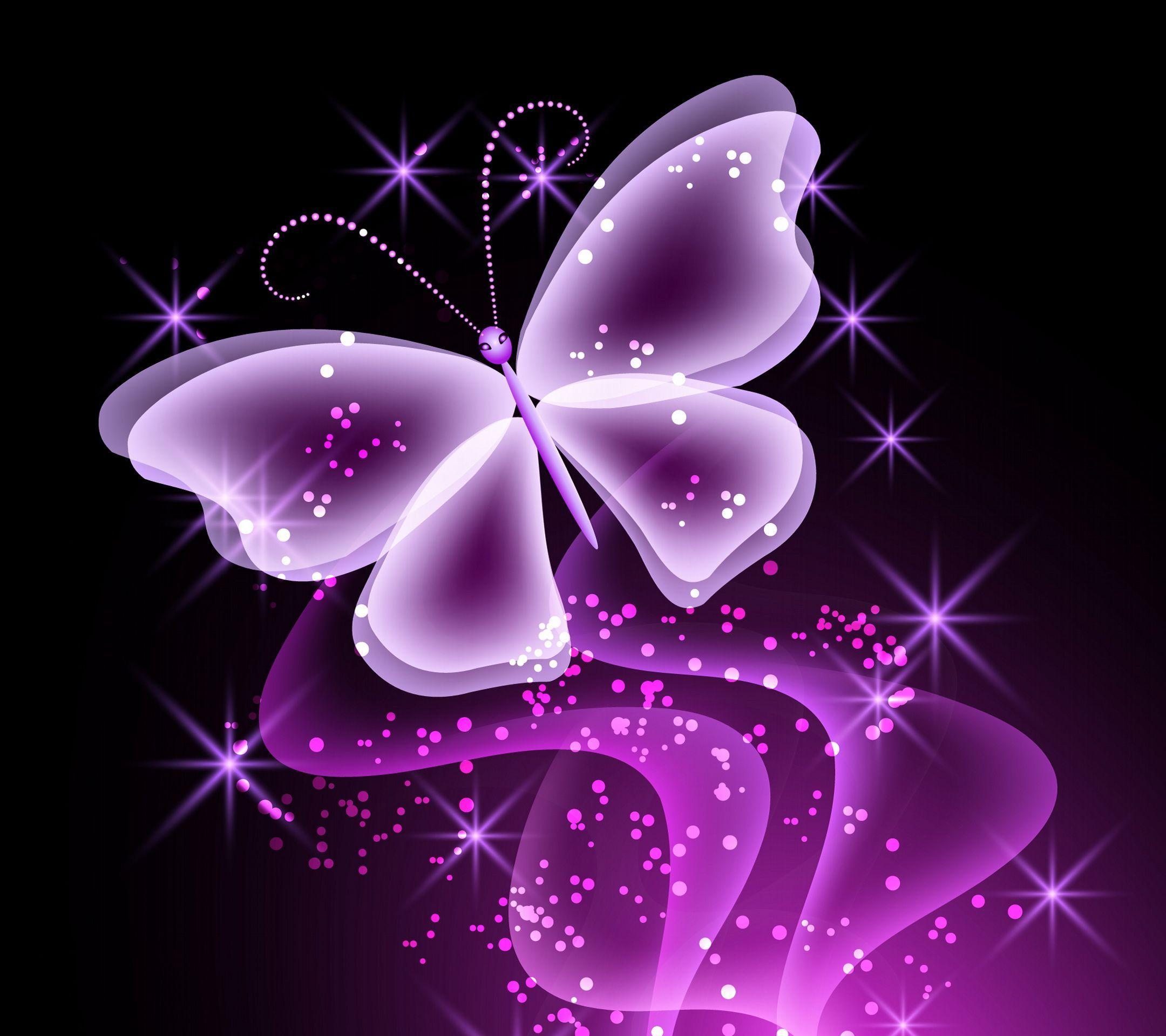 3D Butterfly Wallpaper Desktop. Neon Butterfly Desktop Background