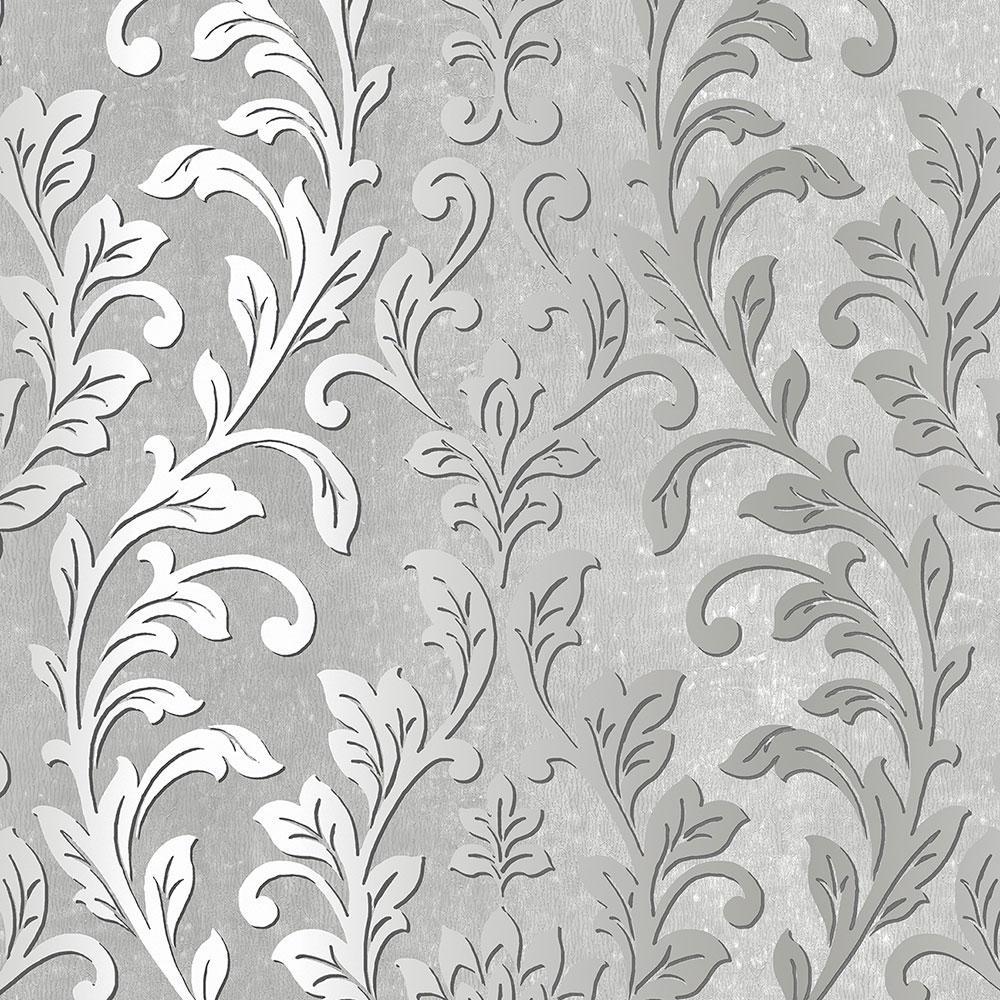 Norwall Silver Leaf Damask Wallpaper TX34843 Home Depot