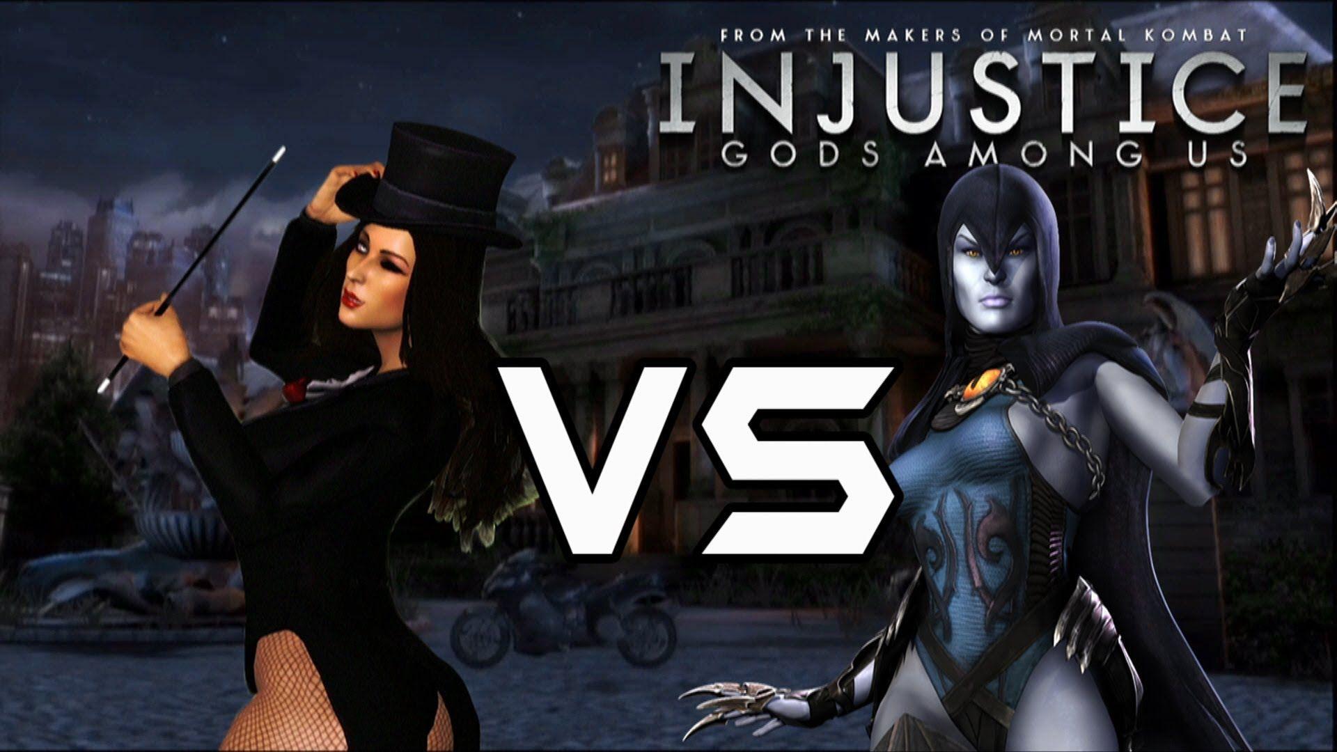Injustice Gods Among Us VS Raven with Lore & Skins