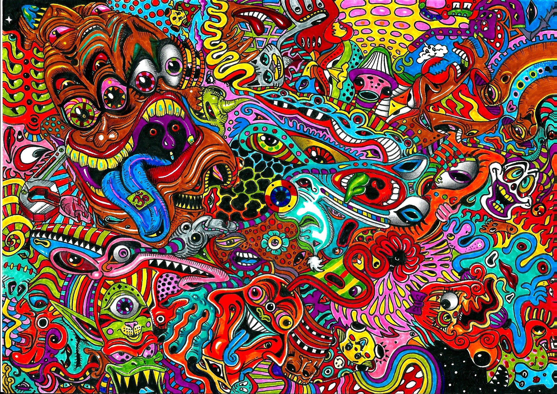 Trippy Acid Psychedelic Art Wallpaper
