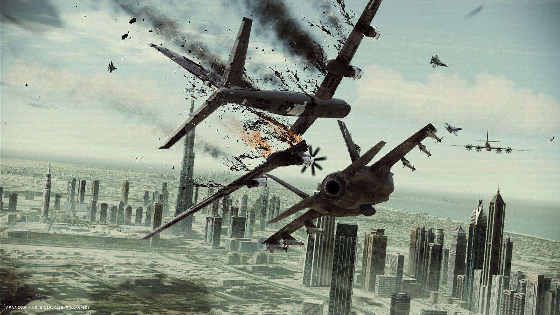 ace combat assault horizon game planes city war HD widescreen