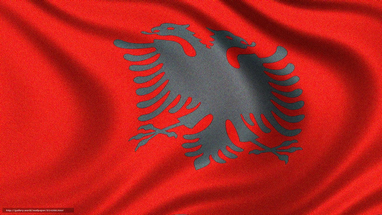 Download Hintergrund Flagge von Albanien, Albanische Flagge, Flagge