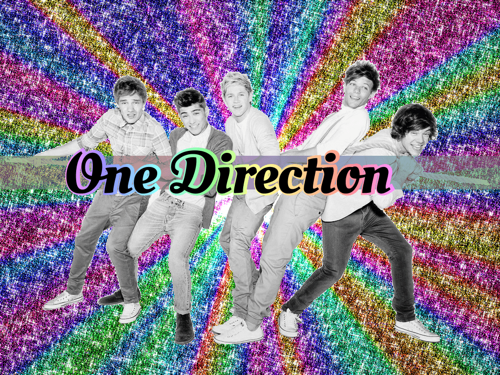 One Direction Rainbow Sparkle Wallpaper