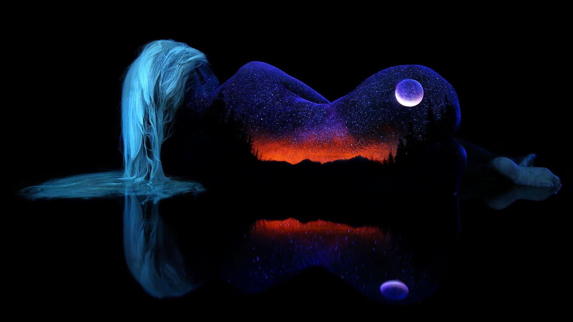 Black light bodyscape wallpaper • meh.ro