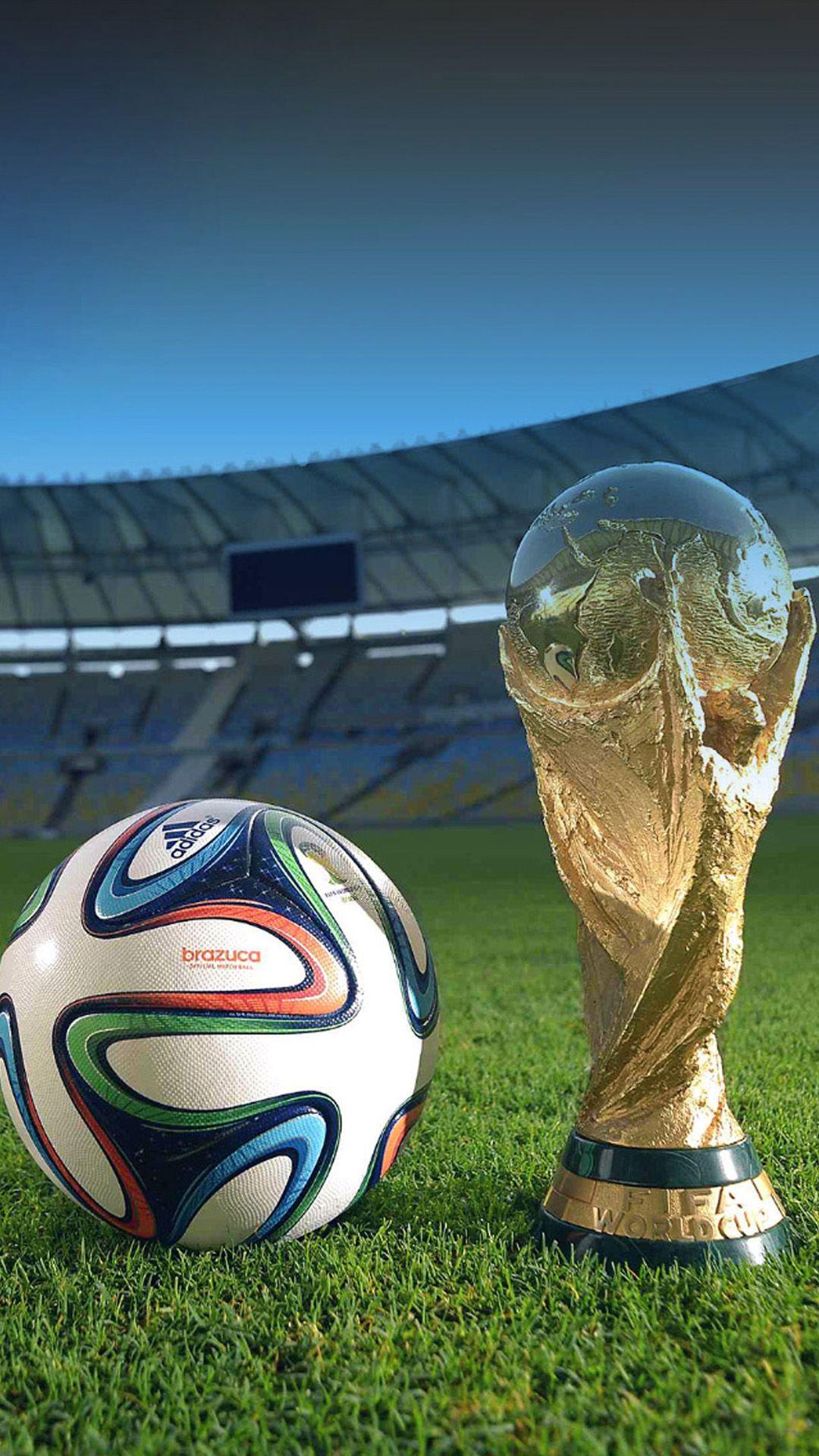 World Cup 2014 Brazil Trophy And Brazuca Ball Android Wallpaper free download