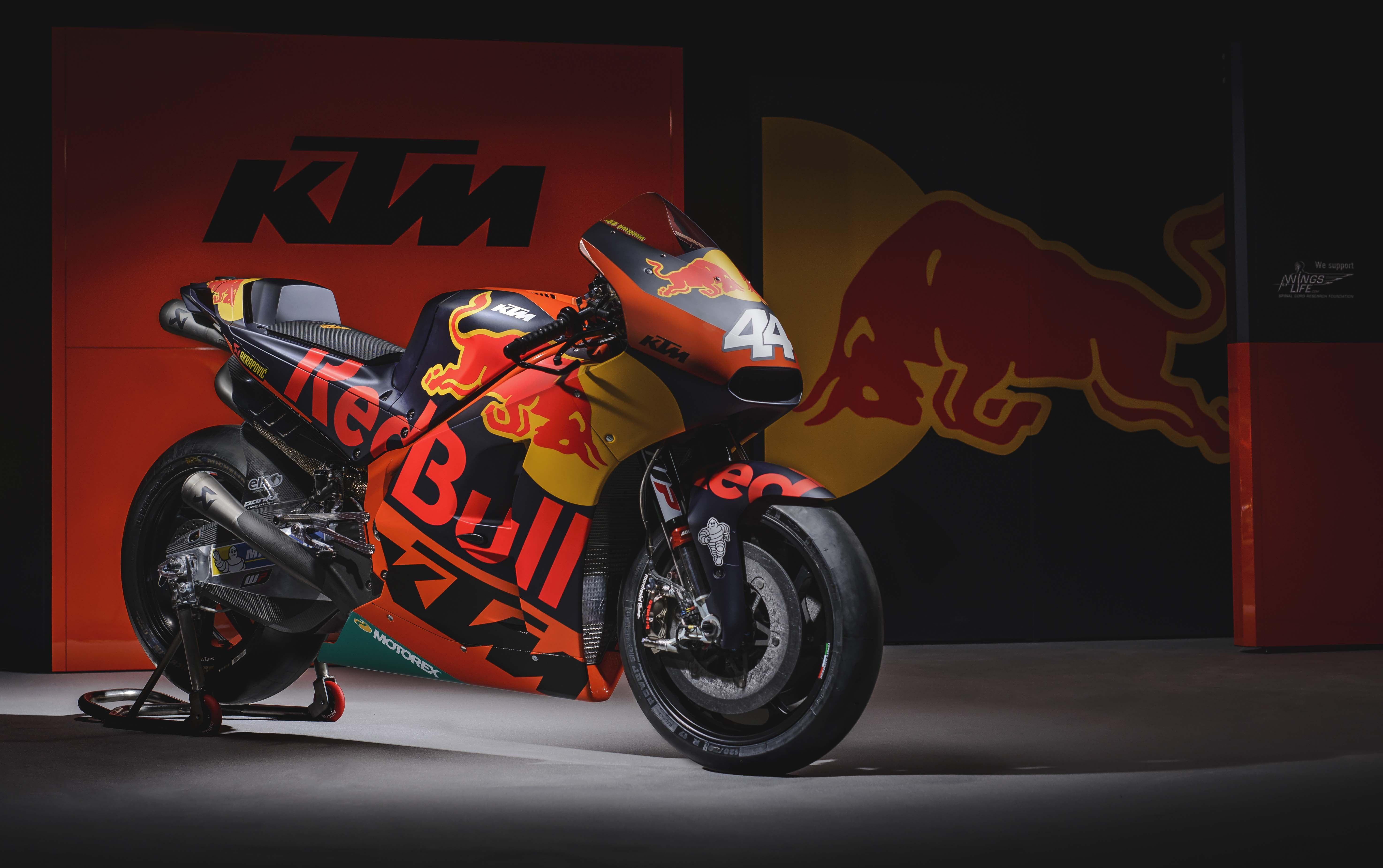 Black and red Red Bull sports bike HD wallpaper