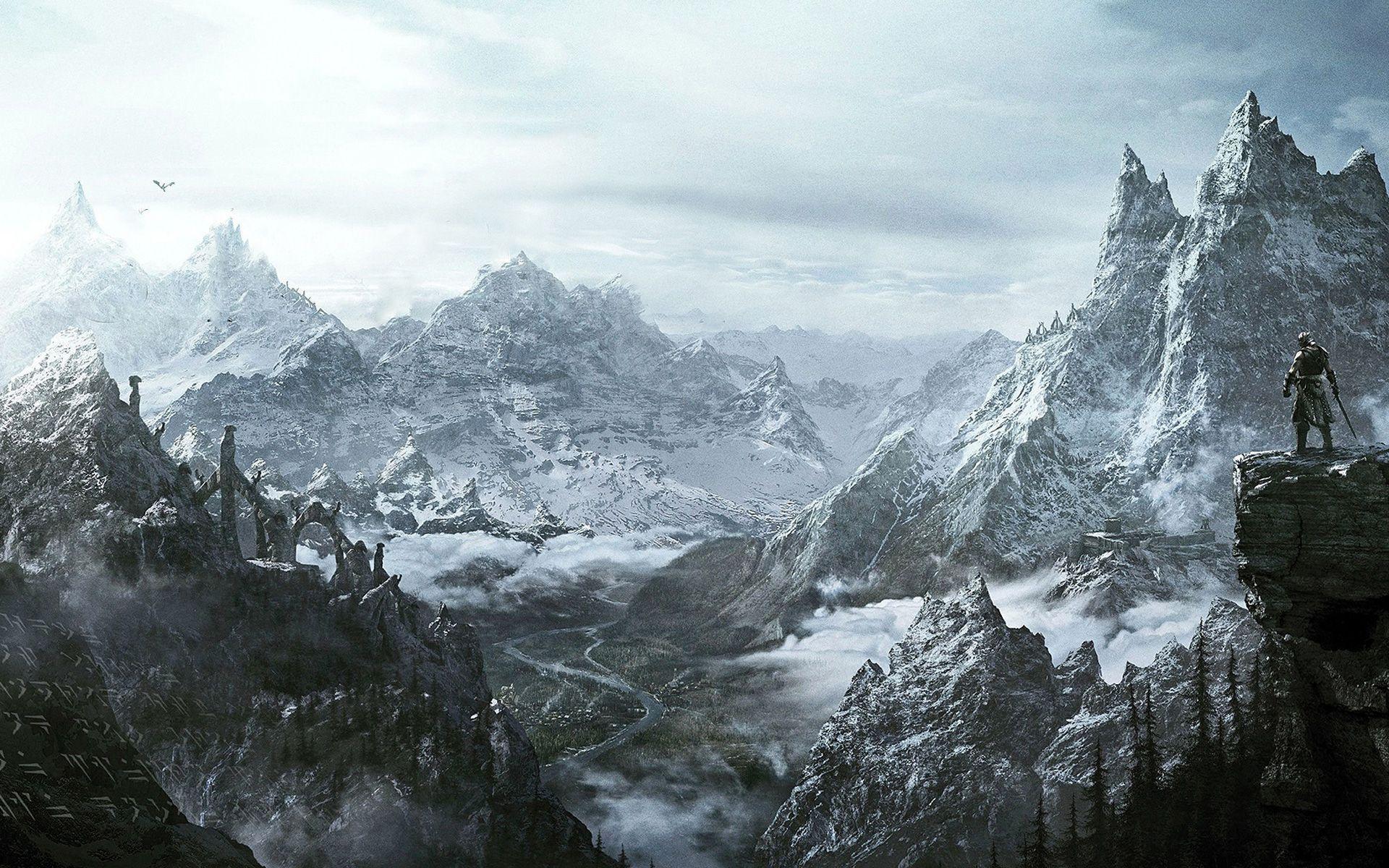 The Elder Scrolls V: Skyrim Landscape Wallpaper. Fantasy Castles