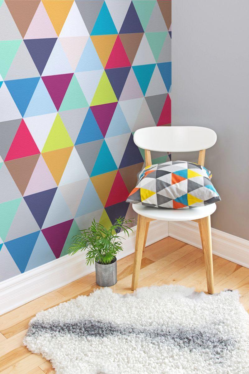Multicoloured Triangles Geometric Wallpaper