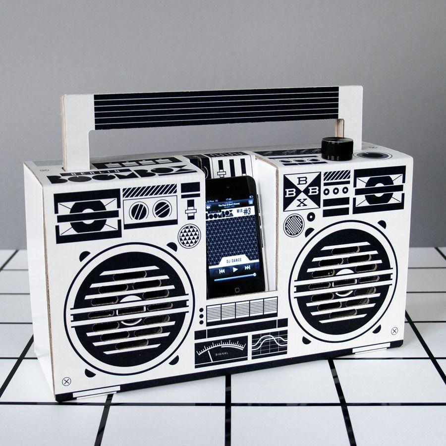 Berlin Boombox by Axel Pfaender. A cardboard speaker w/ 2x1watt amp