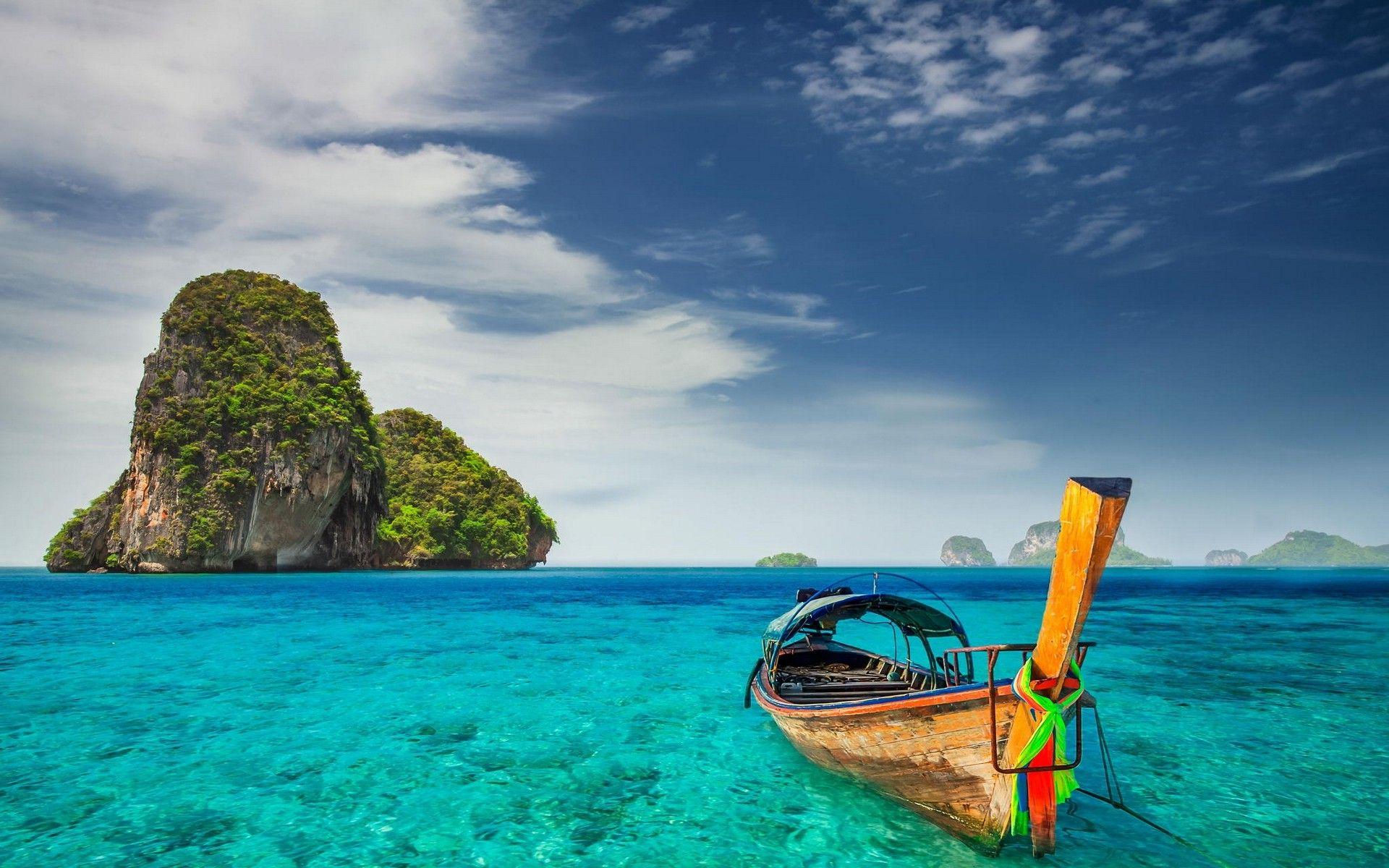 landscape, Railay Beach, Nature, Thailand, Cliff, Limestone, Island