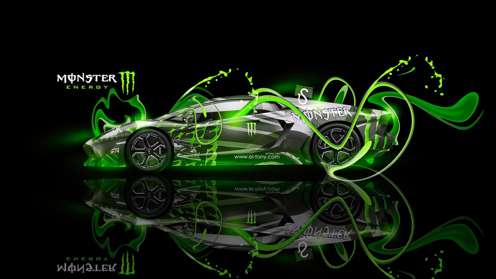 Monster Energy Lamborghini Aventador Fantasy Plastic Car 2013