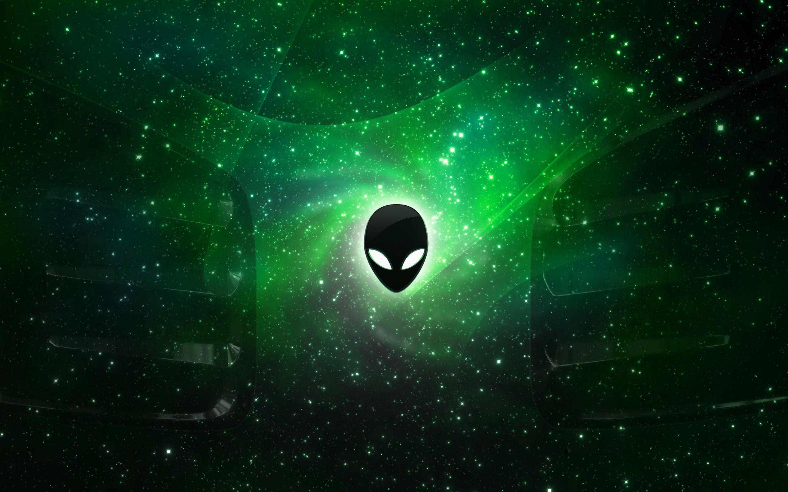Alienware Desktop Background Alien Head Green Space 2560x1600. Galaxy wallpaper, Laptop wallpaper desktop wallpaper, HD galaxy wallpaper