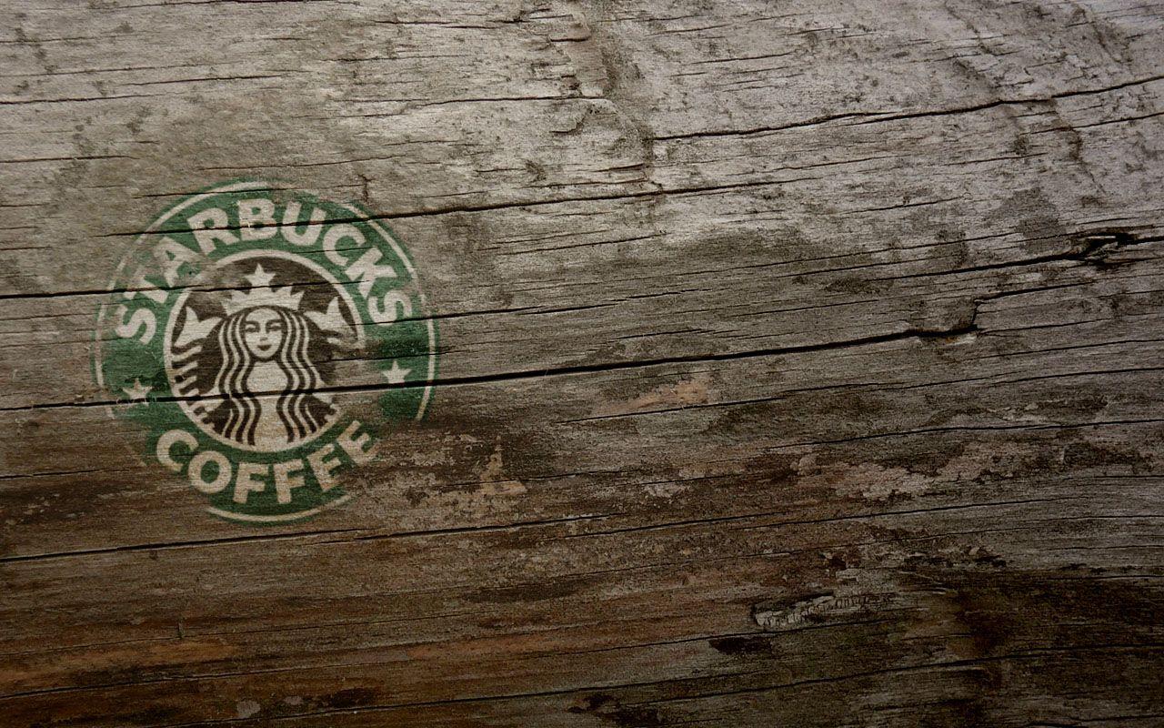 Wooden Starbucks Coffee. LOGOS & BRANDS