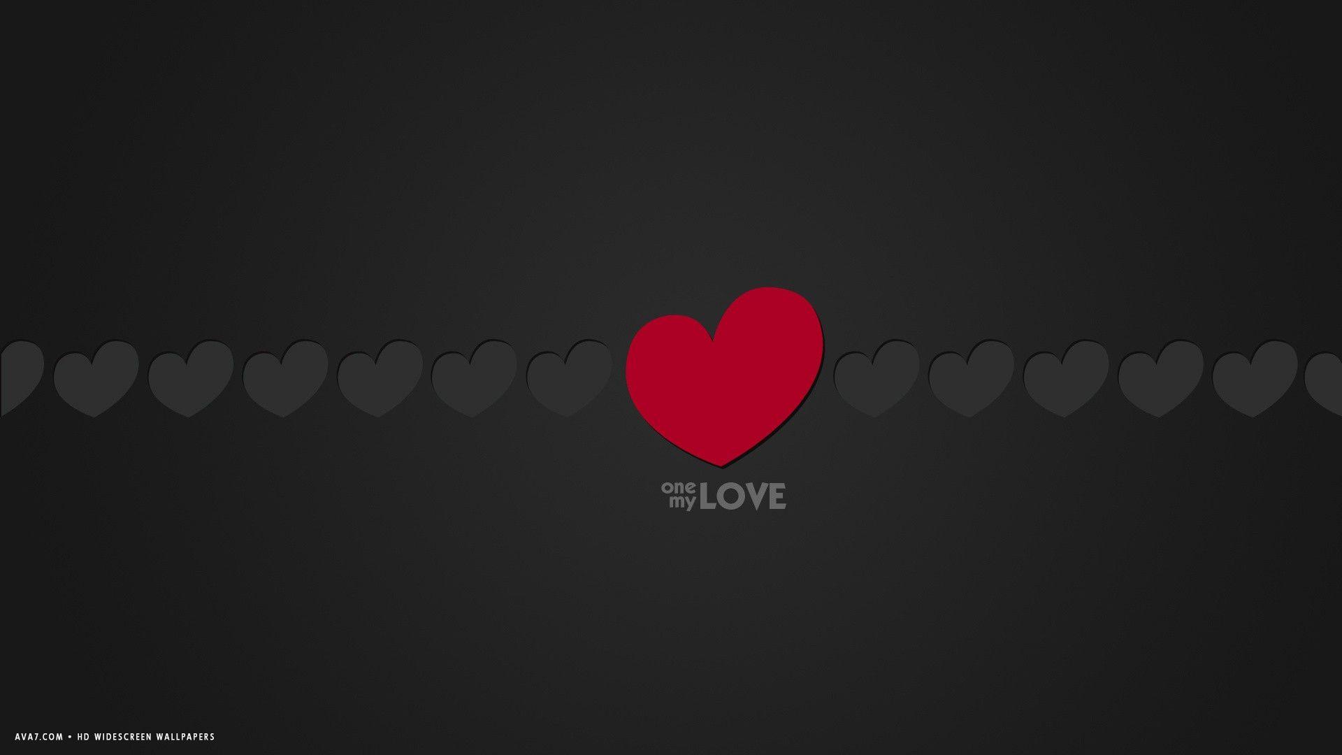 love word one my love minimalistic red grey hearts HD widescreen