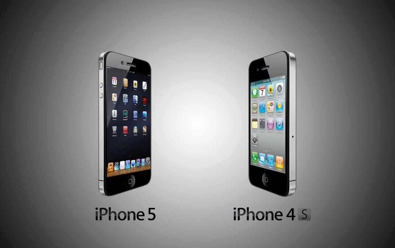 iPhone 5 vs iPhone 4s wallpaper. iPhone 5 vs iPhone 4s