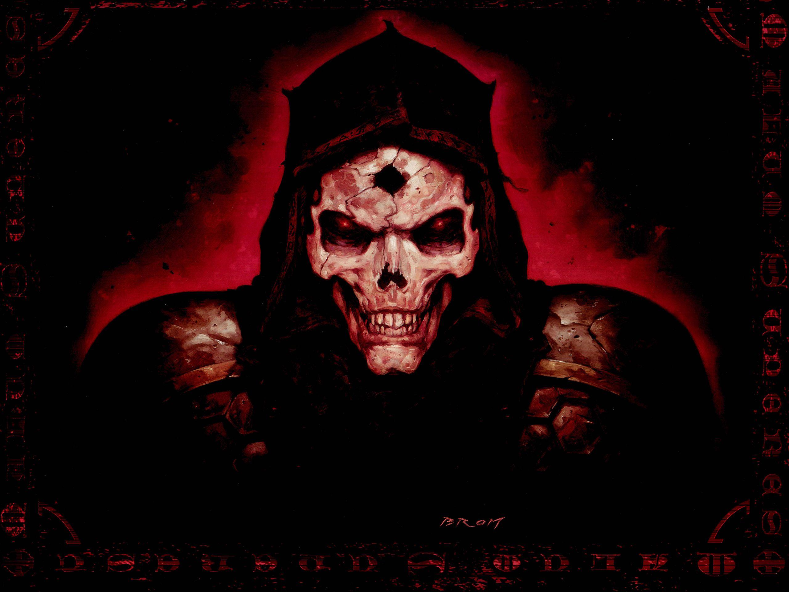 Diablo 2 Quake fantasy art dark horror skull evil scary spooky