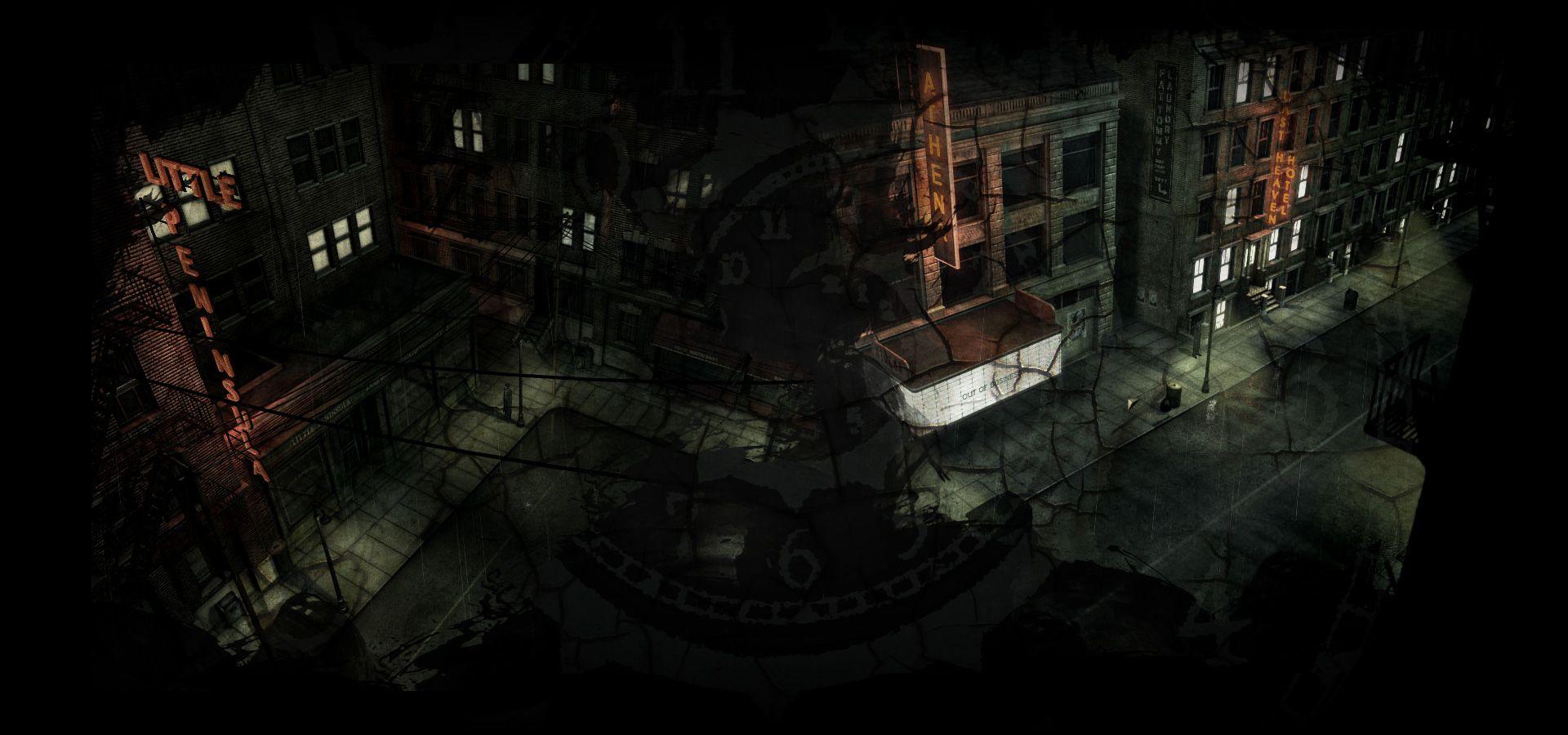 Face Noir Background Streets of New. Steam Trading