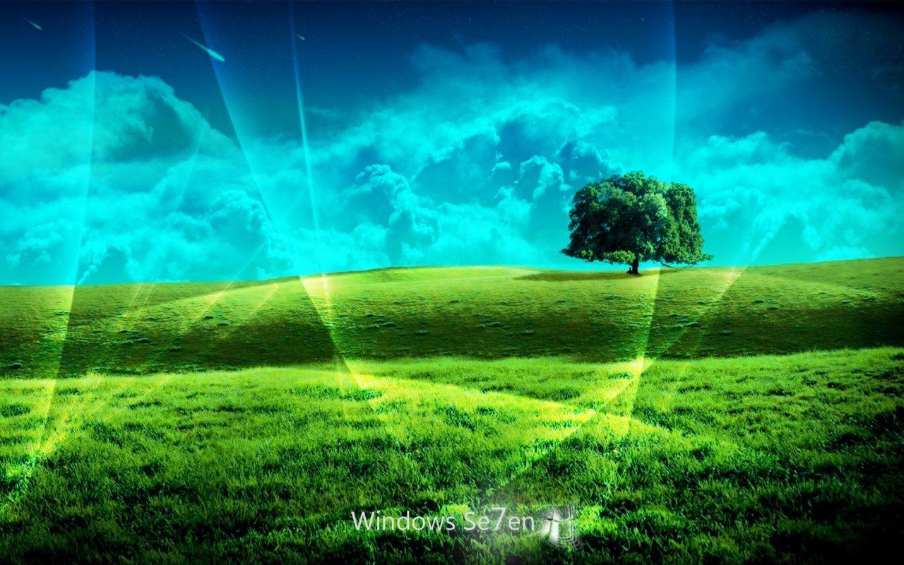 Windows 7 wallpaper HD win 7 desktop background grass1 Harley