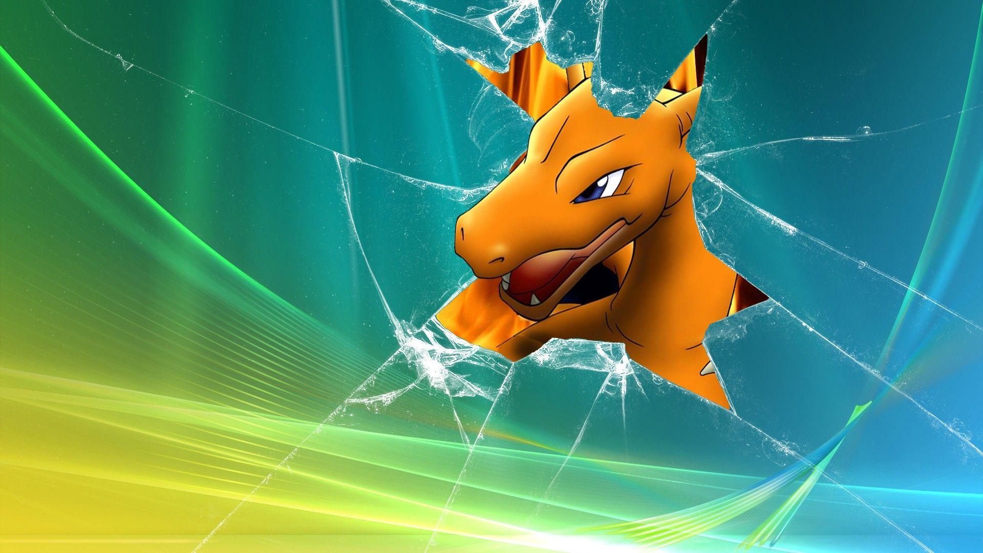 ScreenHeaven: Charizard Pokemon Windows Vista broken screen desktop