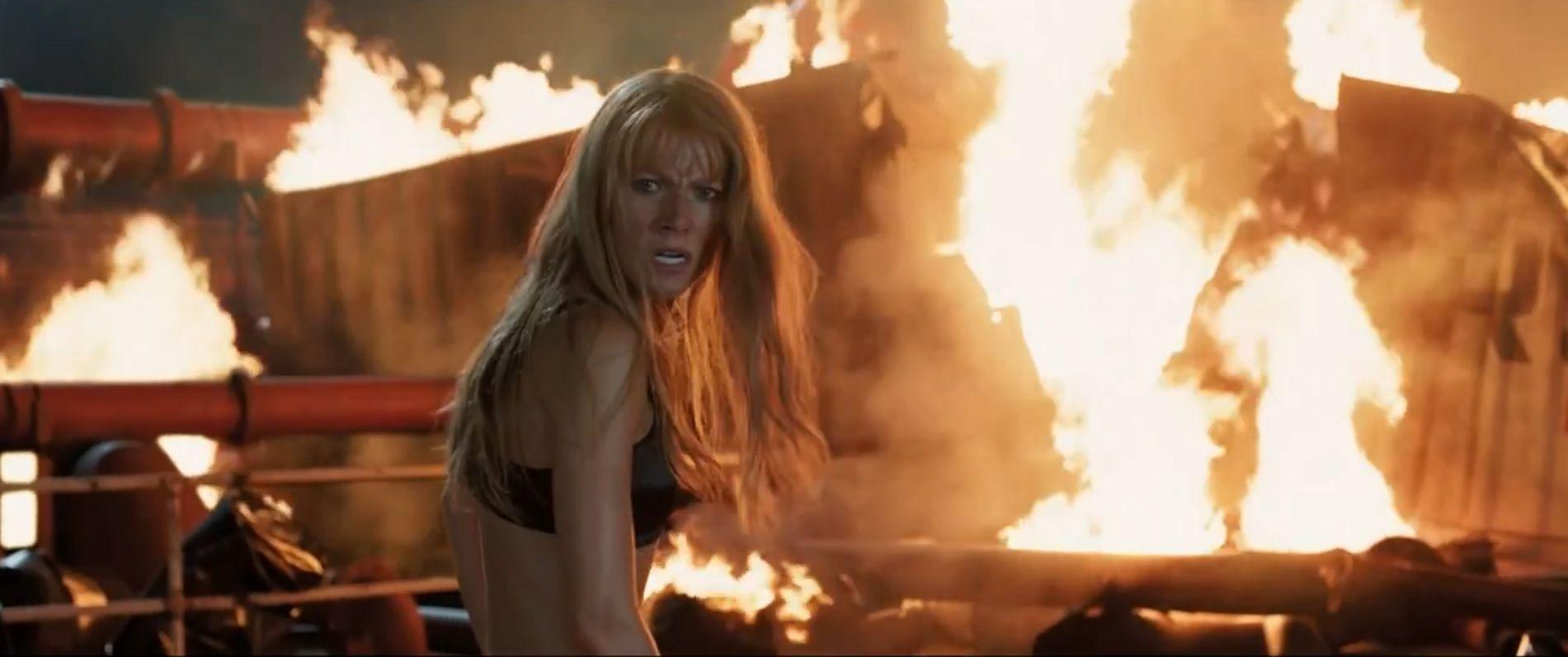 Iron Man 3 trailer wallpaper of new armor and Gwyneth Paltrow