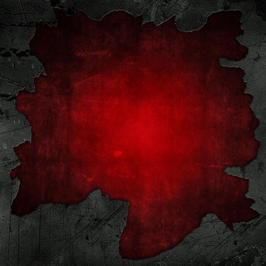 Cracked Concrete And Red Grunge Background Digital Art