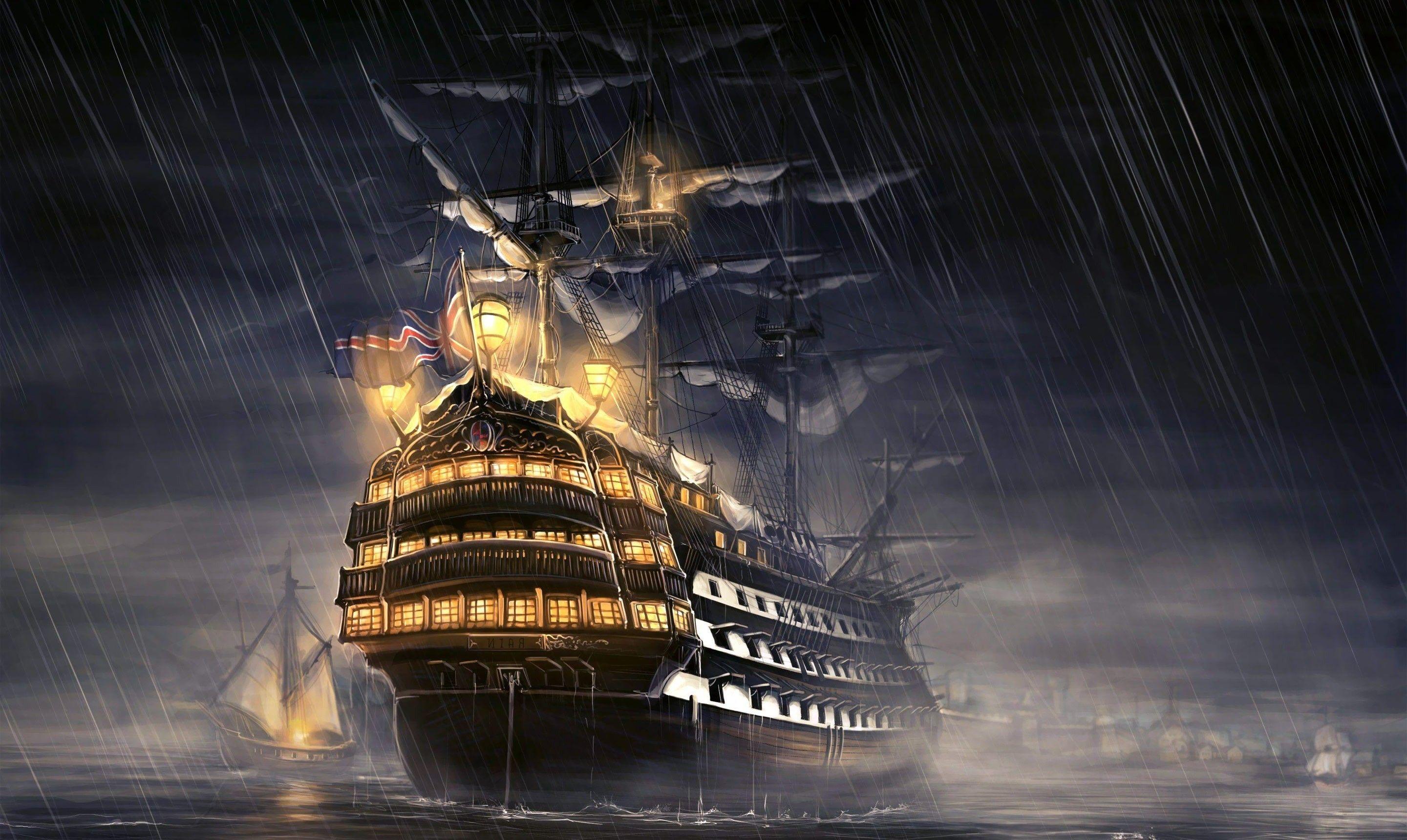 Pirates Of The Caribbean Ship Artwork, HD Artist, 4k Wallpaper