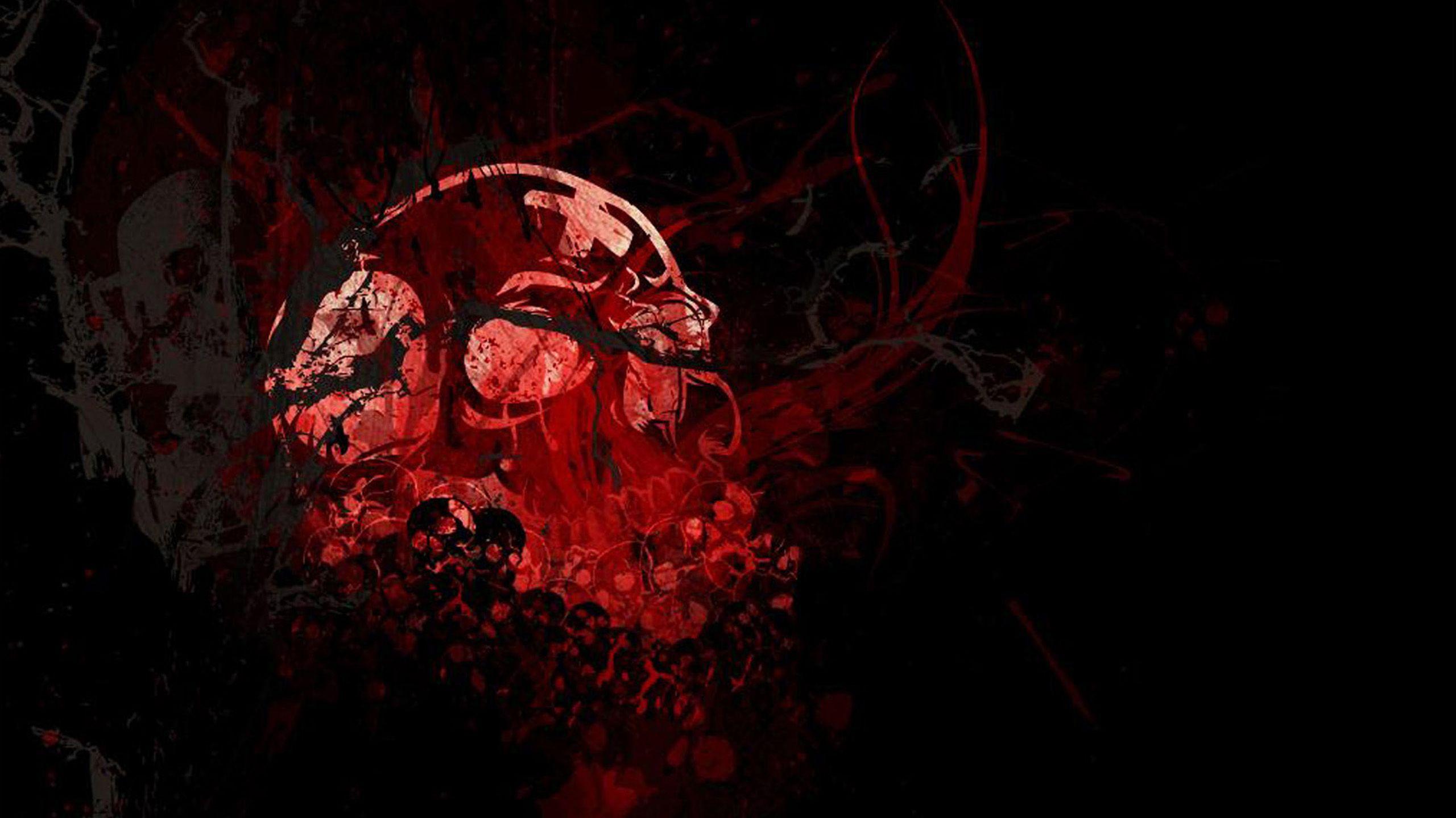 Skull HD Wallpaper Background Wallpaper 2560×1440 Red And Black