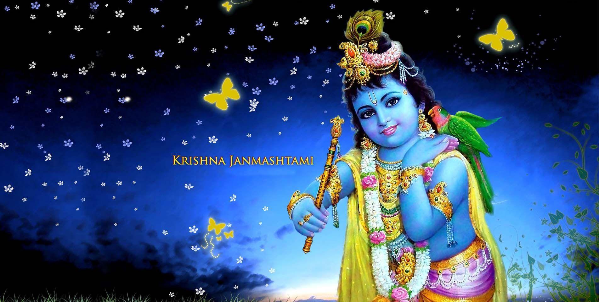 Senhor Krishna Wallpaper HD animada em 3D animado Senhor Krishna