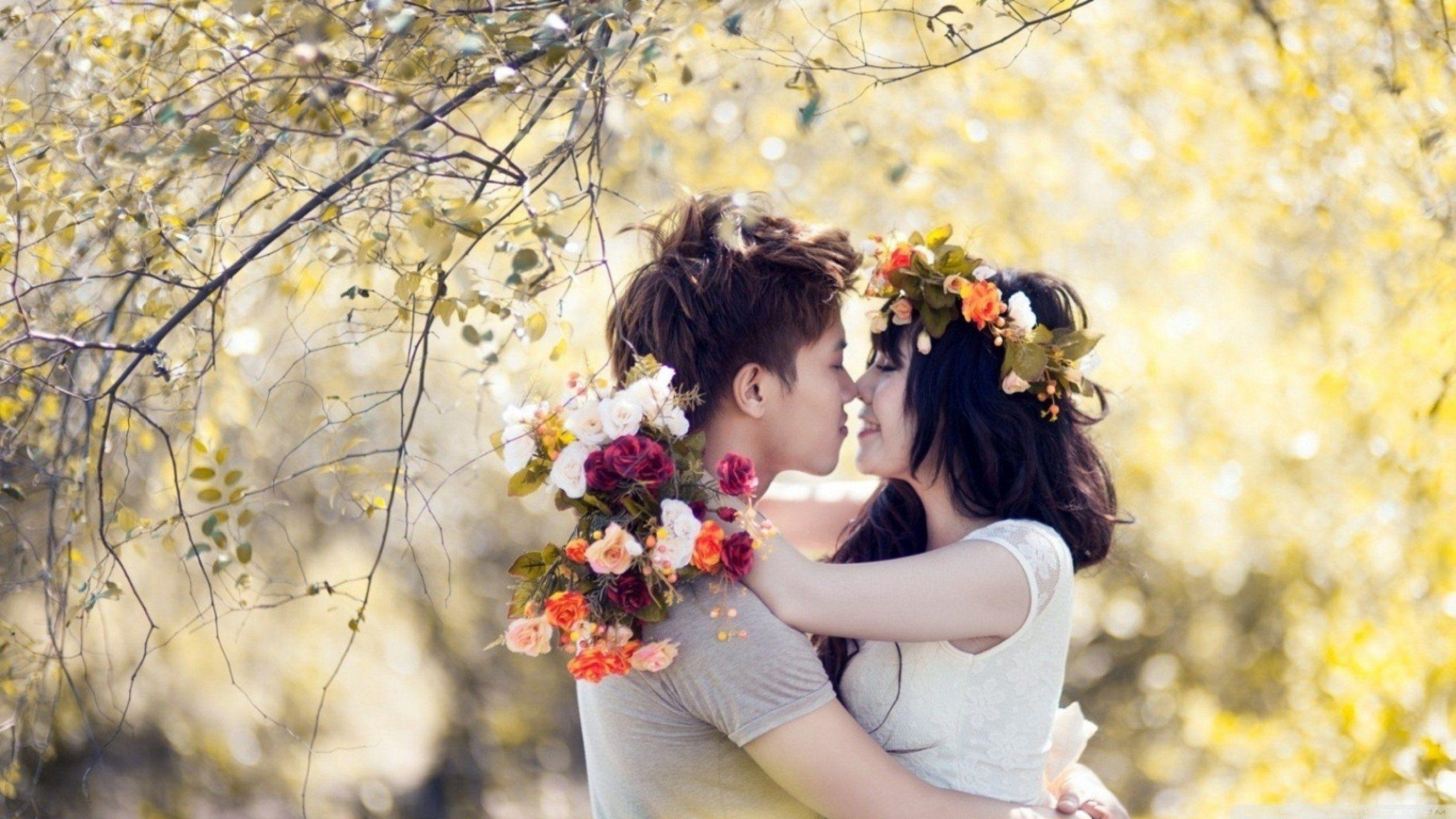 Love Couples With Flowers 2560x1600 Resolution HD 4k