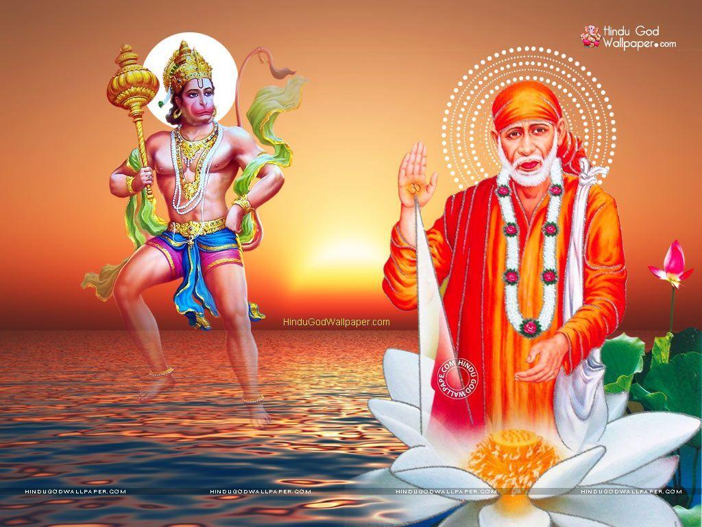 Sai Baba and Hanuman Wallpaper. Baba. Sai baba