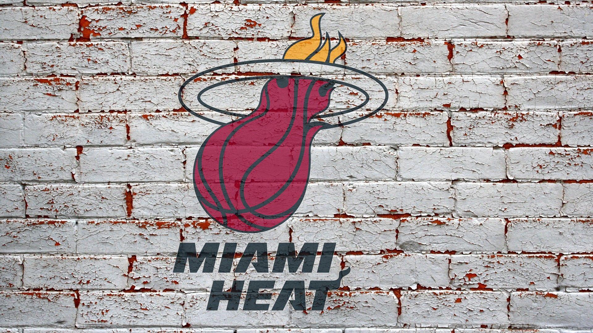Miami Heat Logo On Grey Brick Wall 1920x1080 HD NBA / Miami Heat