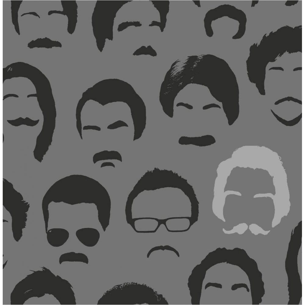Buy Fine Decor Movember Moustache Wallpaper Black / Silver