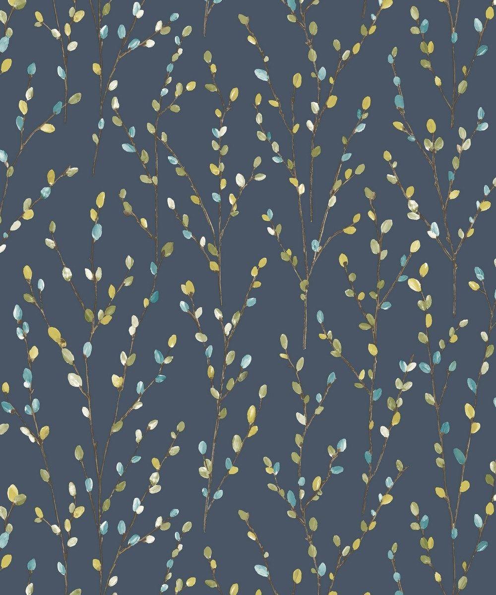 Willow Navy Lime Teal Wallpaper