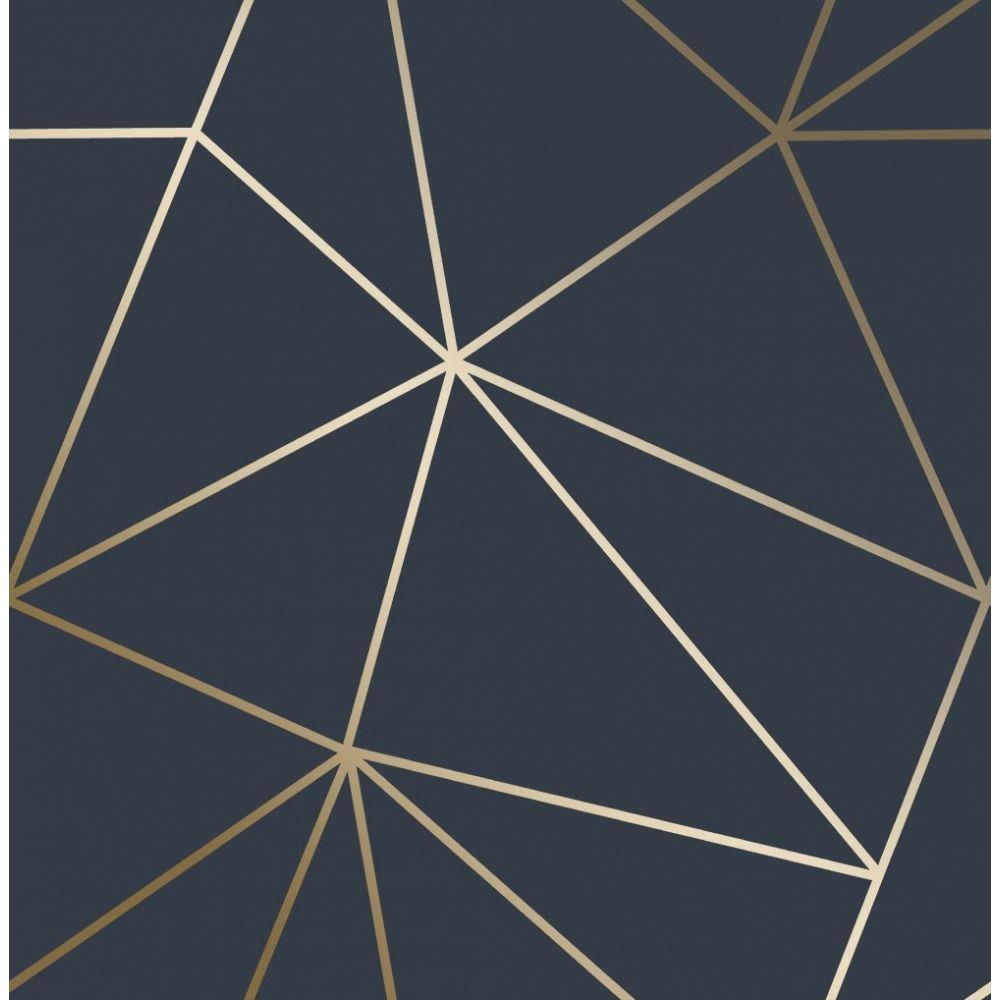 I Love Wallpaper Zara Shimmer Metallic Wallpaper Navy, Gold
